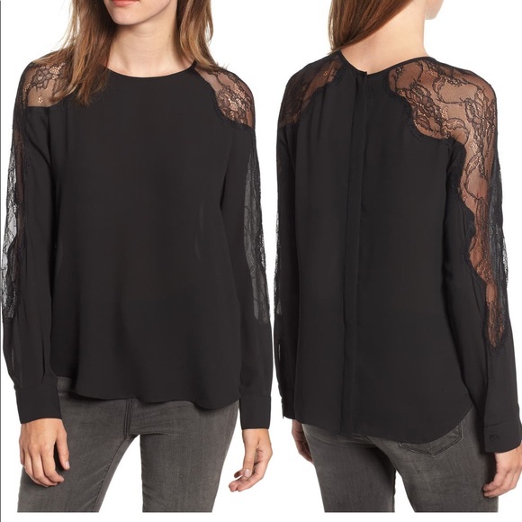 Chelsea28 Lace Inset Blouse - Picture 1 of 5